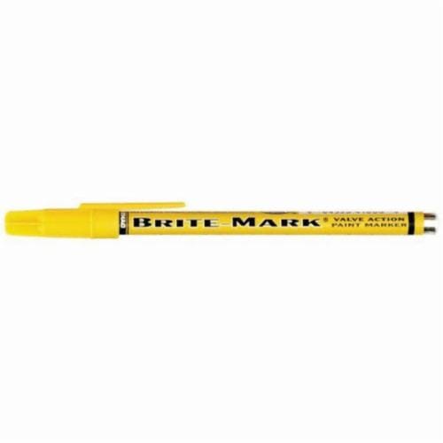 Dykem® BRITE-MARK® 41006 General Purpose Permanent Paint Marker, Fine Tip, Aluminum, Yellow